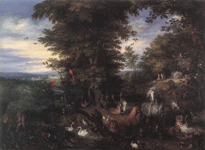 BRUEGHEL, Jan the Elder Adam and Eve in the Garden of Eden Germany oil painting art
